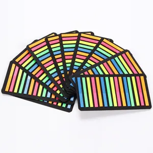Notes adhésives translucides fluorescentes colorées, onglets de marquage pour l'école et bureau.