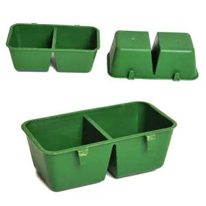 Plastic double bird food cup feeder for cage pet supplies bird bowl container hanging green
