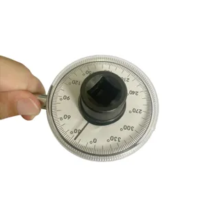 Adjustable 360 degree torque angle gauge with clear scale for precise car engine repair.