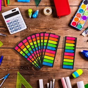 Bunte PET fluoreszierende Haftnotizen transparente Index-Register fuer Buero und Schule.
