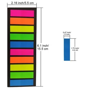 Bunte PET Haftnotizen Index Reiter transparente Notizbloecke fuer Buero Schule 10 Stk