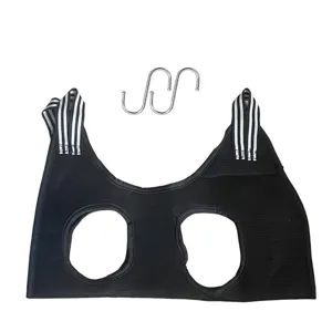 Dog cat grooming hammock, breathable mesh pet nail trimming sling with S hooks for small pets.