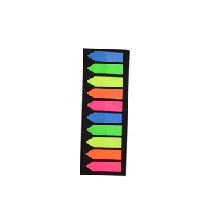 Bunte PET Pfeil Index Haftnotizen Detailansicht, transparente fluoreszierende Notizbzl.