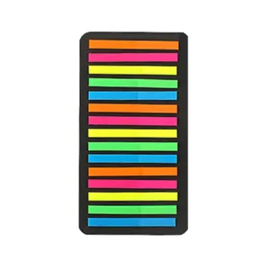Onglets de notes adhésifs fluorescents translucides colorés pour l'école et le bureau.