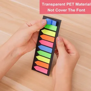Transparente PET Haftnotizen Indexbänder bunte Pfeil Seitenmarker für Büro und Schule 10Stk