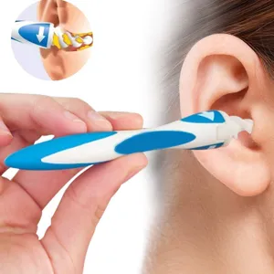 Detailgezicht van spiraalvormige orenreiniger met zachte tip voor veilige oorreiniging.