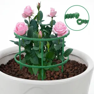 Adjustable plant support ring garden flower cage pot holder detail view for climbing flower