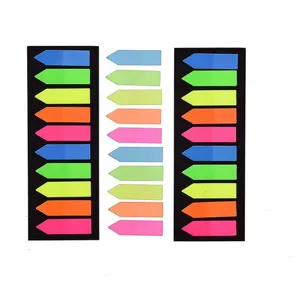 Bunte PET fluoreszierende Haftnotizen, transparente Indextabellen für Schule und Büro.
