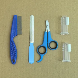 Haustier Pflege Set Flohkamm Nagel feile Knipser und Silikon Finger zahnbürsten für Hunde