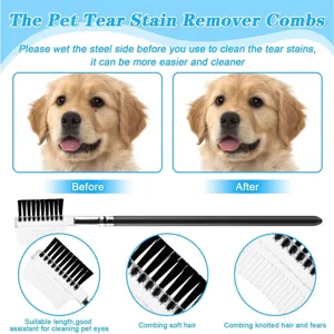 Pet tear stain remover comb double sided pet grooming tool for dogs and cats cleaning eyes care