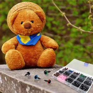 15-Compartment 560pcs DIY Plastic Safety Eyes and Noses Set for Plush Dolls and Toys