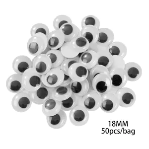 50pz/borsa 18mm occhi dondolanti autoadesivi per fai da te giocattoli artigianali