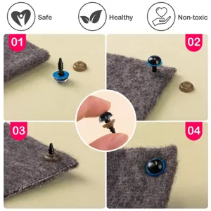 DIY plastic safety eyes installation guide for plush toys and dolls, secure locking design.