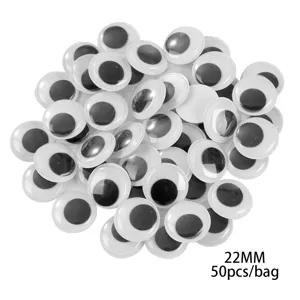 Occhi googly mobili 22mm adesivi, 50 pezzi per busta per lavoretti fai da te e giocattoli creativi.