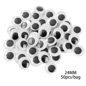 occhi movibili 24mm con adesivo posteriore per fai da te artigianato giocattoli 50pz