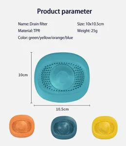 Vue détaillée de l'illustration des paramètres du filtre d'évier de cuisine en TPR avec options.