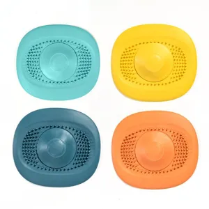 Bouchon de Vidage d'Évier de Cuisine Filtre Attrape-Cheveux en Silicone Bouchon d'Étanchéité à Pression