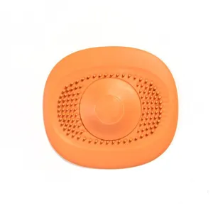 Bouchon de vidage d'évier de cuisine en silicone orange filtre de bonde de baignoire type poussoir