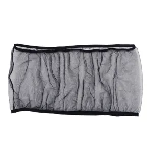 Dettaglio tessuto copertura rete gabbia per uccelli nera, materiale in nylon traspirante animali.