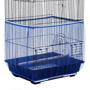 Copertura in rete blu per gabbia per uccelli, protezione in nylon elastico animali.