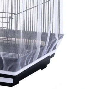 Bird cage mesh cover detail white seed catcher net for pet birds breathable protection