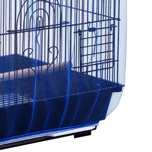 Copertura in rete per gabbia per uccelli blu gonna raccogli semi protezione traspirante pappagallo