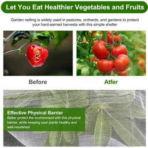 Red de insectos de jardín para verduras y frutas, cubierta de protección de barrera vegetal.
