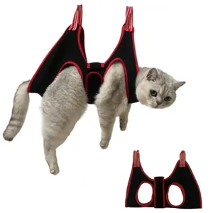 Amaca da Toeletta per Animali Domestici Rete Traspirante Gatto Cane Borsa di Contenzione per Unghie con Ganci Articoli