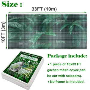 Malla antinsectos de jardin 10x33 FT ultra fina para proteger verduras y flores.