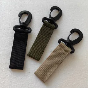 Outdoor Taktische Gurtband Drehbar Karabiner Set, Langlebig Nylon Riemen mit Kunststoff.