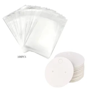 Sachets en plastique transparent et cartes de présentation de boucles d'oreilles