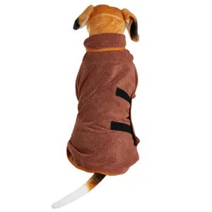 Hunde Bademantel saugfähiges Handtuch Haustier Trockenmantel verstellbar Klettverschluss