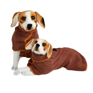 Hunde Bademantel Haustier Saugfaehiges Handtuch Mantel fuer kleine Hunde und Katzen beim Baden