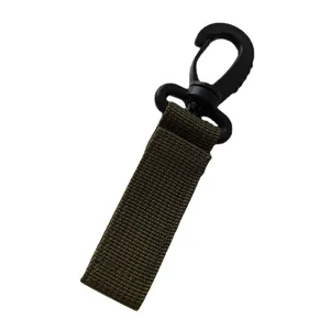 Taktischer Gurtband Haken mit drehbarem Kunststoff Karabiner für Outdoor Wandern Rucksack.