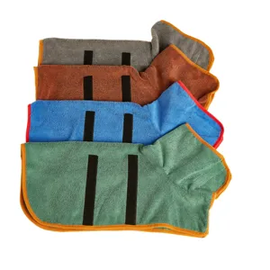 Haustier Bademantel Hunde Handtuch Mikrofaser Super Absorbierend Hunde Trockenmantel mit Kapuze und Verstellbarem Klettverschluss für Kleine Mittlere Große Hunde