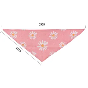Bandana pour animal de compagnie à imprimé marguerite rose, bavoir mignon chat et chien.