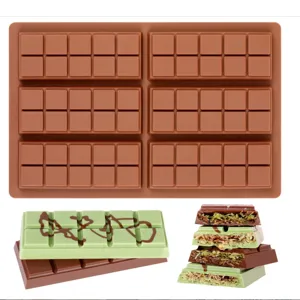Silicone chocolate mold 6 cavity rectangular DIY dessert baking tool for pistachio bars