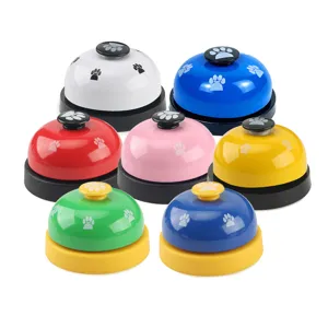 Cloche de Dressage pour Animal en Métal Jouet Interactif pour Chien Chat avec Motif de Patte pour Entraînement de Chiot Articles pour Animaux
