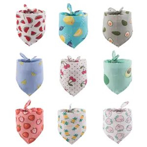 Cartoon Fruit Patroon Huisdier Bandana Katoen Linnen Hond Kat Driehoek Sjaal Schattige Speeksel Doek Huisdier Accessoires