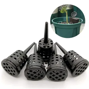 Cestelli per fertilizzante per piante in plastica con coperchio, vasi a rete portatili da giardino.