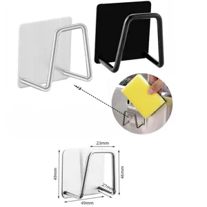 Stainless steel kitchen sponge holder punch free sink drain storage rack organizer