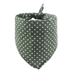Groene katoenen huisdier bandana met stippen voor honden en katten, schattige slabbetje.