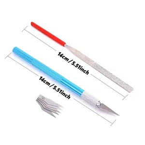 9-piece model crafting tool set with hobby knife file and replacement blades for DIY hobbies.