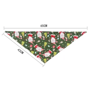 Christmas pet bandana dog triangle bib cotton printed cat scarf holiday party pet accessories