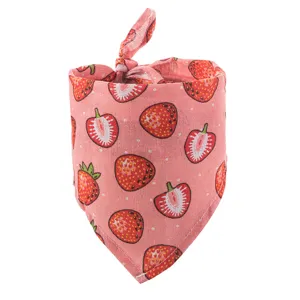 Schattige aardbei print huisdier bandana, roze honden sjaal, zachte slab voor katten en honden.