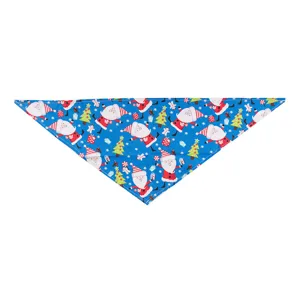 Christmas pet bandana blue dog scarf cat bib cute holiday print soft cotton accessory