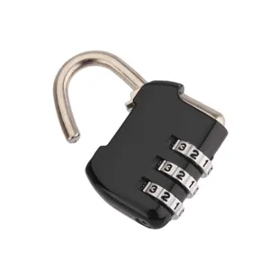 36mm zinc alloy 3-digit combination padlock for luggage, backpack, and storage box detail view.