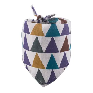 Bandana pour animal de compagnie motif triangle géométrique coloré pour chien et chat.
