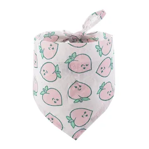Schattige perzik patroon huisdier bandana, zachte driehoekige sjaal voor honden en katten.