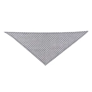 Grijs katoenen huisdieren bandana met een klassiek wit stippenpatroon voor honden en katten.